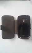 Кожен флип калъф Commander за Samsung i8190 Galaxy S3 mini Сив